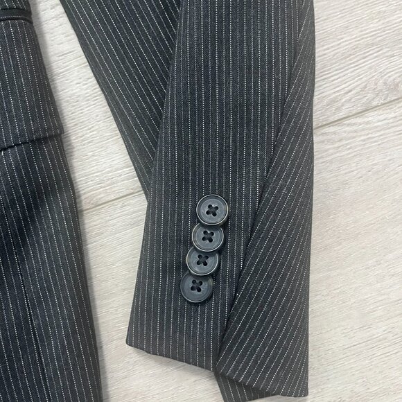 Sean John Suit Mens 36S 36 Short Black Pin Stripe 2pc Jacket Pants Suit - Picture 8 of 16